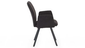 Vierfußstuhl Pro.com aus Stoff in Schwarz Kelly - Armlehnenstuhl schwarzer Microfaserbezug 403.06 & Schwarz - ca. 61 x 88 cm