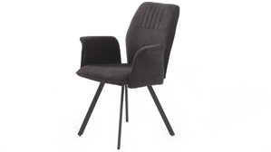 Vierfußstuhl Pro.com aus Stoff in Schwarz Kelly - Armlehnenstuhl schwarzer Microfaserbezug 403.06 & Schwarz - ca. 61 x 88 cm