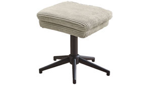 Relaxsessel Pro.com aus Stoff in Hellgrau Beige Hamilton - Relax-Drehsessel mit Hocker greiger Cordbezug 426.17 & schwarzer Sternfuß