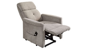 Relaxsessel Pro.com aus Stoff in Grau Dallas - Relaxsessel mit Aufstehhilfe grauer Chenillebezug 449.19 & schwarzes Metallgestell