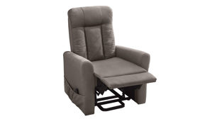 Relaxsessel Pro.com aus Stoff in Taupe Detroit - Relaxsessel mit Aufstehhilfe taupefarbener Mikrobezug & schwarzes Metallgestell