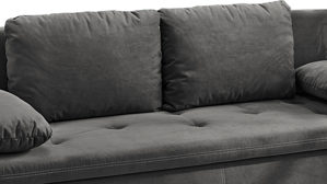 Schlafsofa Job aus Stoff in Grau Schlafsofa Nico graue Mikrofaserbezug 372-09– Breite ca. 204 cm