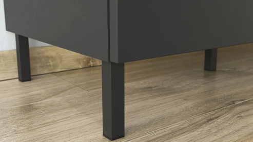 Lowboard Germania aus Holz in Dunkelgrau Wohnprogramm California - Lowboard Graphit & Navarra Eiche - ca. 164 x 47 cm