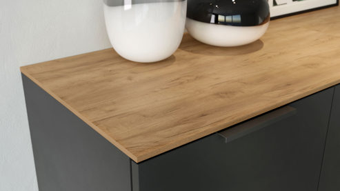 Sideboard Germania aus Holz in Dunkelgrau Wohnprogramm California - Sideboard Graphit & Navarra Eiche - ca. 192 x 98 cm