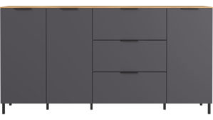 Sideboard Germania i.i. aus Holz in Dunkelgrau Wohnprogramm California - Sideboard Graphit & Navarra Eiche - ca. 192 x 98 cm