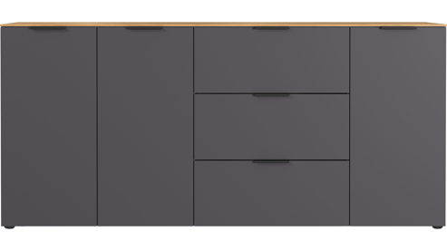 Sideboard Germania i.i. aus Holz in Dunkelgrau Wohnprogramm California - Sideboard Graphit & Navarra Eiche - ca. 192 x 98 cm