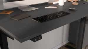 Schreibtisch Germania i.i. aus Holz in Dunkelgrau Schreibtisch Jet Graphit & Schwarz - höhenverstellbar, Breite ca. 158 cm