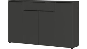 Sideboard Germania aus Holz in Dunkelgrau Büroprogramm Mailand - Sideboard Graphit - ca. 161 x 101 cm