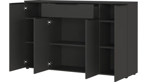 Sideboard Germania i.i. aus Holz in Dunkelgrau Büroprogramm Mailand - Sideboard Graphit - ca. 161 x 101 cm