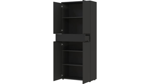 Aktenschrank Germania aus Holz in Dunkelgrau Büroprogramm Mailand - Aktenschrank Graphit - ca. 81 x 197 cm