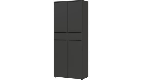 Aktenschrank Germania aus Holz in Dunkelgrau Büroprogramm Mailand - Aktenschrank Graphit - ca. 81 x 197 cm