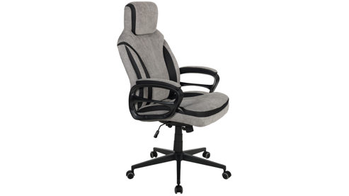 Bürostuhl Duo collection aus Stoff in Grau Chefsessel Sandro grauer Bezug & schwarzes Drehkreuz