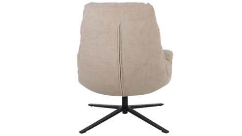 Relaxsessel Duo collection aus Stoff in Beige Relaxsessel mit Hocker sandfarbener Bezug & mattschwarzer Sternfuß