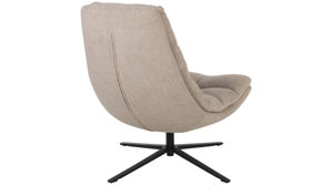 Relaxsessel Duo collection aus Stoff in Beige Relaxsessel mit Hocker sandfarbener Bezug & mattschwarzer Sternfuß