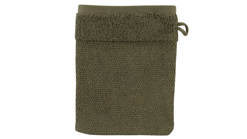 Waschhandschuh Interliving aus Naturfaser in Dunkelgrün Interliving Handtuch Serie 9108 - Waschhandschuh olivfarben Baumwolle  - ca. 16 x 20 cm