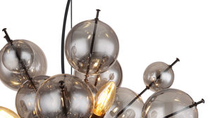 Pendelleuchte Globo lighting aus Glas in Schwarz GLOBO Hängeleuchte Udo rauchfarbenes Glas & Metall – Durchmesser ca. 55 cm