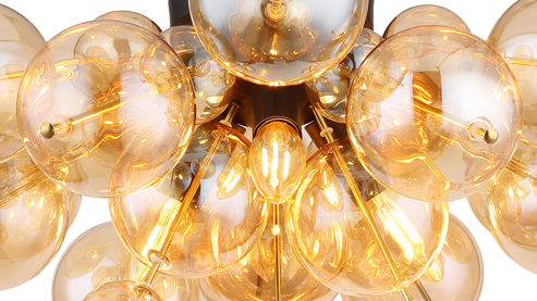 Deckenleuchte Globo lighting aus Glas in Gold GLOBO Deckenleuchte Udo goldfarbenes Glas & Metall – Durchmesser ca. 55 cm