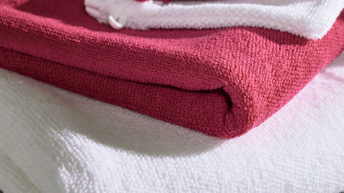 Handtuch Interliving aus Naturfaser in Pink Interliving Handtuch Serie 9108 - Handtuch pinkfarbene Baumwolle  - ca. 60 x 110 cm