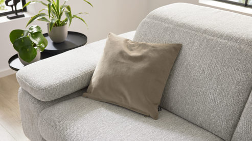 Kissenbezug /-hülle Interliving aus Stoff in Braun Interliving Kissenhülle Serie 9120 taupefarbener Samt - ca. 45 x 45 cm