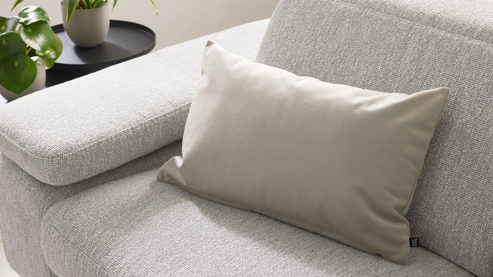 Kissenbezug /-hülle Interliving aus Stoff in Weiß Interliving Kissenhülle Serie 9120 naturfarbener Samt - ca. 40 x 60 cm