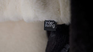 Kissenbezug /-hülle Interliving aus Stoff in Schwarz Interliving Kissen Serie 9125 - Kissenhülle schwarzes Kunstfell - ca. 50 x 50 cm