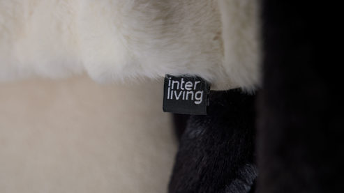 Kissenbezug /-hülle Interliving aus Stoff in Weiß Interliving Kissen Serie 9125 - Kissenhülle naturfarbenes Kunstfell - ca. 50 x 50 cm