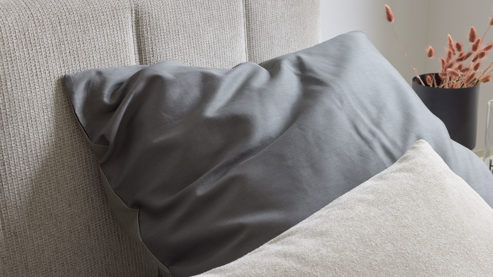 Bettwäsche-Set Interliving aus Stoff in Grau Interliving Bettwäsche Serie 9128 Baumwollsatin in Grau & Anthrazit - ca. 155 x 220 cm