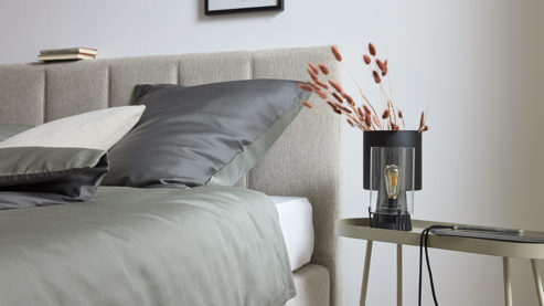 Bettwäsche-Set Interliving aus Stoff in Grau Interliving Bettwäsche Serie 9128 Baumwollsatin in Grau & Anthrazit - ca. 135 x 200 cm