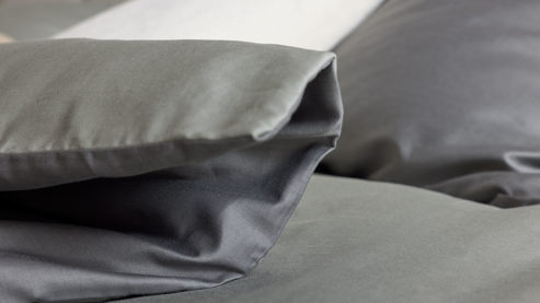 Bettwäsche-Set Interliving aus Stoff in Grau Interliving Bettwäsche Serie 9128 Baumwollsatin in Grau & Anthrazit - ca. 155 x 220 cm