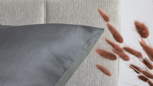 Bettwäsche-Set Interliving aus Stoff in Grau Interliving Bettwäsche Serie 9128 Baumwollsatin in Grau & Anthrazit - ca. 135 x 200 cm