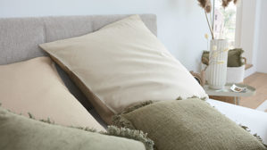 Bettwäsche-Set Interliving aus Stoff in Beige Interliving Bettwäsche Serie 9128 sandfarbener Baumwollsatin - ca. 135 x 200 cm