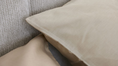 Bettwäsche-Set Interliving aus Stoff in Creme Interliving Bettwäsche Serie 9128 Baumwollsatin in Creme & Sand - ca. 135 x 200 cm