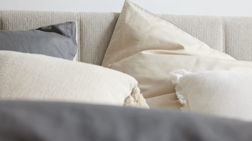 Bettwäsche-Set Interliving aus Stoff in Beige Interliving Bettwäsche Serie 9128 Baumwollsatin in Sand & Anthrazit - ca. 155 x 220 cm