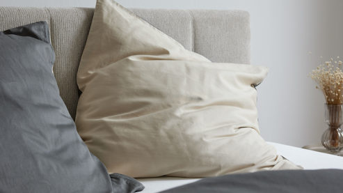 Bettwäsche-Set Interliving aus Stoff in Beige Interliving Bettwäsche Serie 9128 Baumwollsatin in Sand & Anthrazit - ca. 155 x 220 cm