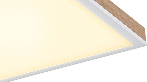 Deckenleuchte Globo lighting aus Holz in Holzfarben GLOBO Leuchten Serie Doro - Deckenleuchte mit Nachtlichtfunktion Holz & Weiß – ca. 45 x 45 cm