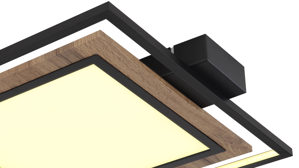 Deckenleuchte Globo lighting aus Holz in Holzfarben GLOBO Gabaldo - Deckenleuchte Holz & Schwarz – ca. 50 x 45 cm