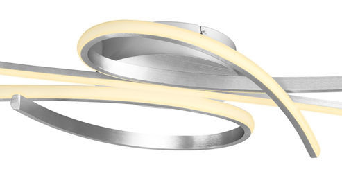 Deckenleuchte Fh fischer & honsel aus Metall in Metallfarben FH LED-Deckenleuchte Biba nickelfarbenes Metall - Länge ca. 100 cm