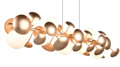 Pendelleuchte Trio lighting for you aus Metall in Gold TRIO Hängeleuchte Bubble Gold & Weiß – Länge ca. 100 cm