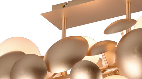 Deckenleuchte Trio lighting for you aus Metall in Gold TRIO Deckenleuchte Bubble Gold & Weiß – Breite ca. 76 cm