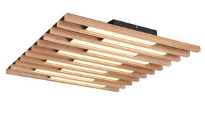 Deckenleuchte Interliving aus Holz in Schwarz Interliving Leuchten Serie 9347 - Deckenlampe Holz - ca. 62 x 60 cm