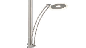 Stehleuchte Paul neuhaus aus Metall in Metallfarben Paul Neuhaus Artur - Deckenfluter stahlfarbenes Metall - Höhe ca. 181 - 200 cm