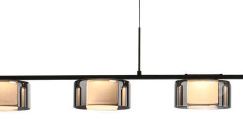 Pendelleuchte Paul neuhaus aus Metall in Schwarz Paul Neuhaus Rika - Pendelleuchte Schwarz & Rauchgrau - Länge ca. 119 cm