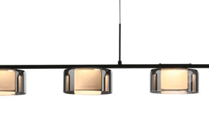 Pendelleuchte Paul neuhaus aus Metall in Schwarz Paul Neuhaus Rika - Pendelleuchte Schwarz & Rauchgrau - Länge ca. 119 cm