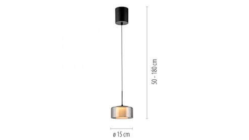 Pendelleuchte Paul neuhaus aus Metall in Schwarz Paul Neuhaus Rika - Pendelleuchte Schwarz & Rauchgrau - Durchmesser ca. 15 cm