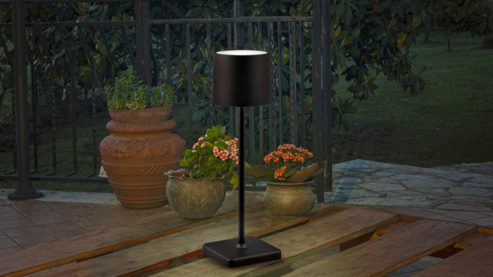 Tischleuchte Reality leuchten aus Kunststoff in Schwarz RL Outdoor-Tischleuchte Fernandez schwarzer Kunststoff - Höhe ca. 38 cm