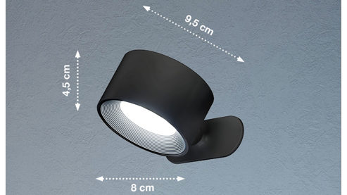 Wandleuchte Fh lighting aus Metall in Schwarz FH LIGHTING Akku Leuchten Serie Magnetic matt schwarzes Metall - ca. 8 x 4,5 cm