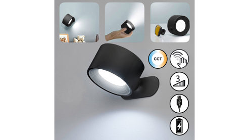 Wandleuchte Fh lighting aus Metall in Schwarz FH LIGHTING Akku Leuchten Serie Magnetic matt schwarzes Metall - ca. 8 x 4,5 cm