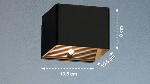 Wandleuchte Fh lighting aus Metall in Schwarz FH LIGHTING Akku Leuchten Serie Magnetic sandschwarzes Metall - ca. 11 x 8 cm