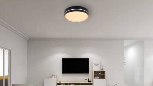 Deckenleuchte Globo lighting aus Metall in Schwarz GLOBO Deckenlampe Manni schwarzes Metall - Durchmesser ca. 39 cm