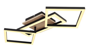 Deckenleuchte Globo lighting aus Metall in Schwarz GLOBO Deckenlampe Bossy mattschwarzes Metall - Länge ca. 70 cm